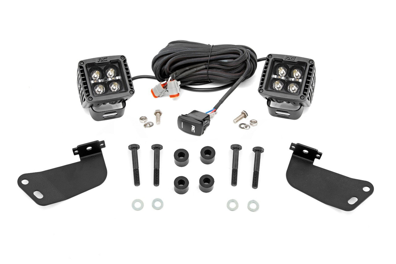 Rough Country - LED Light Kit - Front Mount - 2" Black Pair - White DRL - Segway 570 F - 93218 - 93218