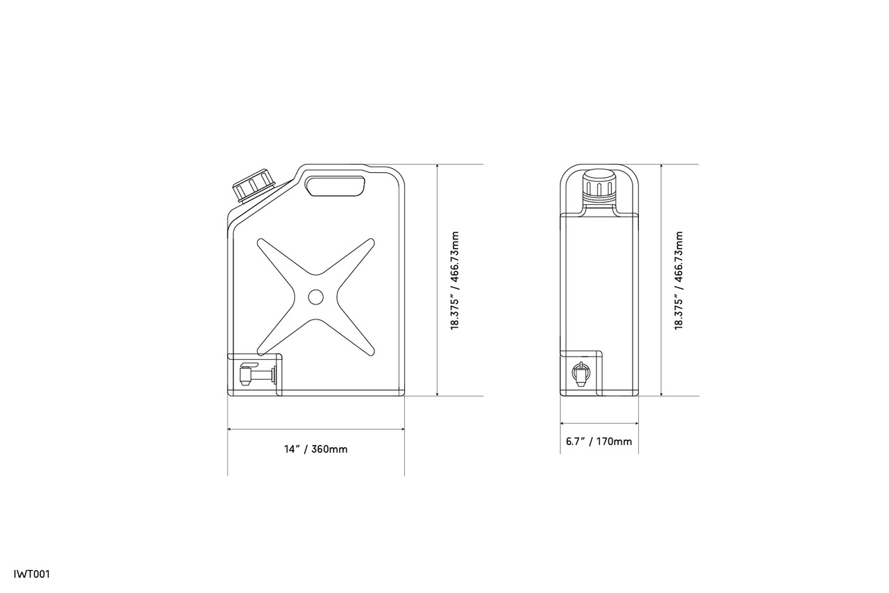 20L Plastic Jerry Can Water Tank - 5 Gal