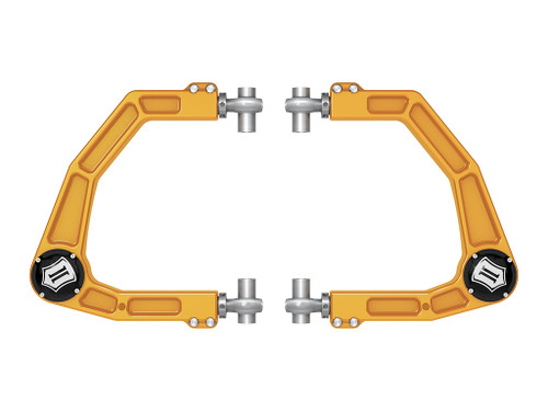 ICON 2024-2025 Toyota Tacoma/2024-2025 Toyota Land Cruiser 250 Series/2024-2025 Lexus GX550/2025 Toyota 4Runner Front Billet Upper Control Arms w/ Delta Joint Pro Gold Anodizing - 58552GDJ