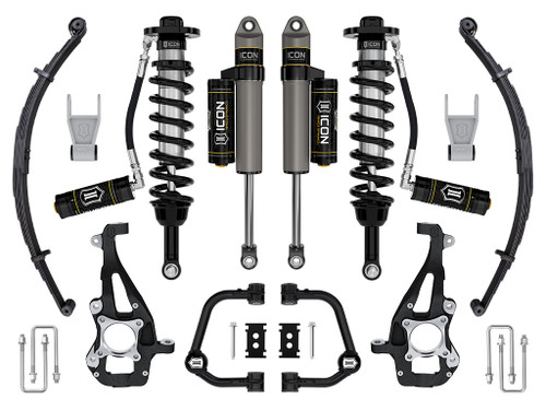 ICON 2021-2024 Ford F-150 4WD 3.5-4.5" Lift Stage 3 Suspension System Tubular w/ Leaf Packs - K93143TL