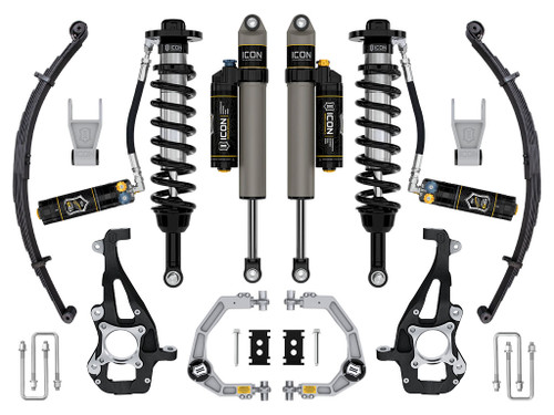 ICON 2021-2024 Ford F-150 4WD 3.5-4.5" Lift Stage 4 Suspension System Billet CDXS w/ Leaf Packs - K93144LD
