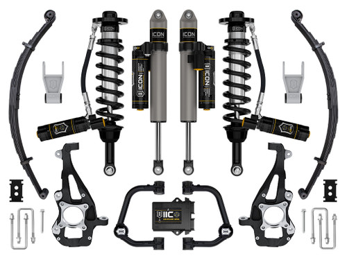 ICON 2021-2024 Ford F-150 4WD 3.5-4.5" Lift Stage 5 Suspension System Tubular w/ Leaf Packs - K93145TL
