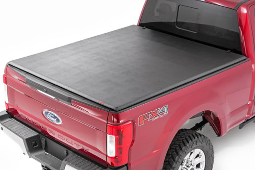 Rough Country - Soft Tri-Fold Bed Cover - 6'10 in. Bed - Ford F-250/F-350 Super Duty (17-25) - 41517650A