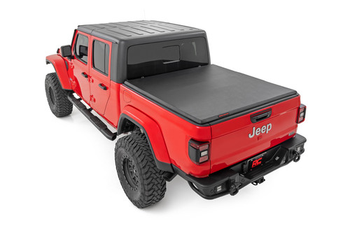 Rough Country - Soft Tri-Fold Bed Cover - 5' Bed - Jeep Gladiator JT 4WD (2020-2025) - 41620500A