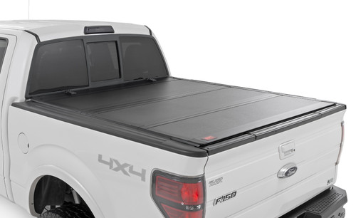 Rough Country - Hard Tri-Fold Flip Up Bed Cover - 5'7 in. Bed - Ford F-150 2WD/4WD (2004-2014) - 49214550