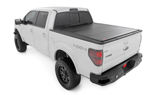Rough Country - Hard Tri-Fold Flip Up Bed Cover - 5'7 in. Bed - Ford F-150 2WD/4WD (2004-2014) - 49214550