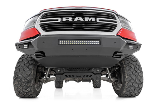 Rough Country - Front Bumper w/Skid Plate & Tow Hooks - Ram 1500 2WD/4WD (2019-2024) - 10808ATH