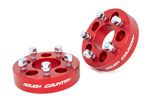 Rough Country - 1.5 Inch Wheel Spacers- 5x4.5 - Red - Jeep Comanche MJ/Wrangler TJ/Wrangler Unlimited - 1090RED