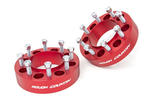 Rough Country - 2 Inch Wheel Spacers - 8x170 - Red - Ford F-250/F-350 Super Duty 4WD (03-25) - 1094ARED