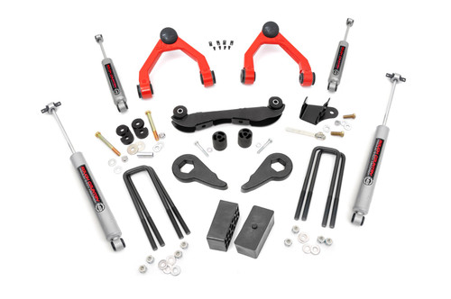Rough Country - 2-3 Inch Lift Kit - Rear Blocks - Chevy C1500/K1500 Truck & SUV 4WD (88-99) - 16530RED