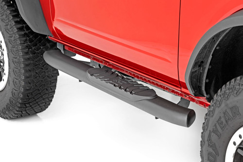 Rough Country - Oval Nerf Steps - 2-Door - Black - Ford Bronco (2 Door) 4WD (2021-2025) - 21012
