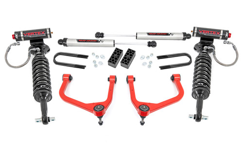 Rough Country - 3.5 Inch Lift Kit - Vertex/V2 - Rear Mono Leaf - Chevy Silverado 1500 (22-24) - 28257RED