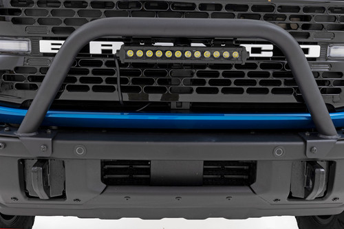Rough Country - Safari Bar - 12 in. LED Light Bar - Black - DRL - Single Row - OE Modular Steel - Ford Bronco (21-25) - 51117