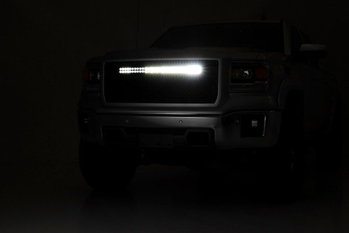 Rough Country - Mesh Grille - 30 in. Dual Row LED - Black - GMC Sierra 1500 2WD/4WD (2014-2015) - 70190