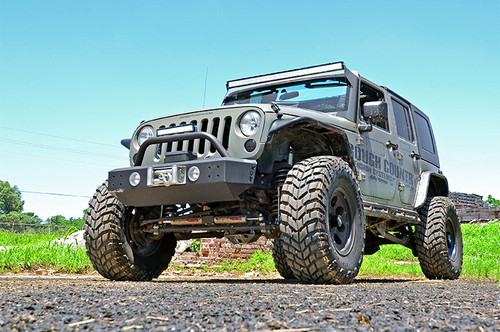 Rough Country - LED Light - Windshield Mnt - 50 in. Black Dual Row - Amber DRL - Jeep Wrangler JK (07-18) - 70504BLDRLA