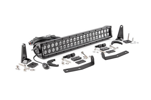 Rough Country - LED Light Kit - Bumper Mount - 20 in. Black Dual Row - Nissan Titan XD (16-24) - 70645