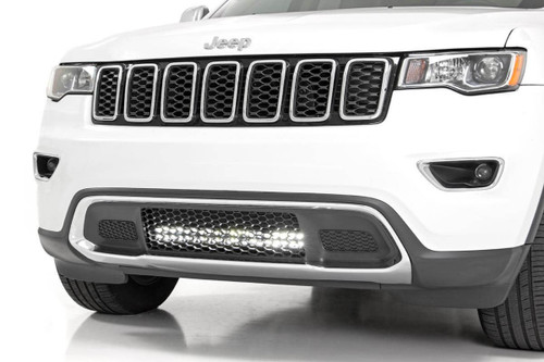 Rough Country - LED Light Kit - Bumper Mount - 20 in. Black Dual Row- Amber DRL - Jeep Grand Cherokee WK2 (11-20) - 70773DRLA
