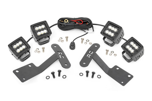 Rough Country - LED Light Kit - Ditch Mount - Dual 2 in. Black Pairs - Flood - Toyota Tundra (14-21) - 70836