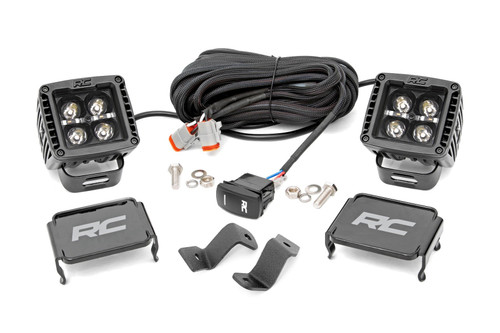 Rough Country - LED Light Kit - Ditch - 2 in. Black Pair - Amber DRL - Ford F-150 (15-25)/F-150 Lightning (22-25) - 71032