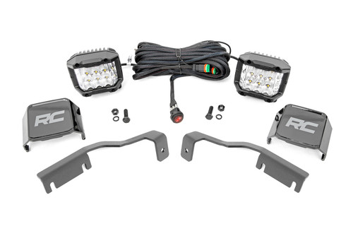 Rough Country - LED Light Kit - Ditch Mount - 3 in. OSRAM - Wide - Nissan Frontier (22-25) - 71068
