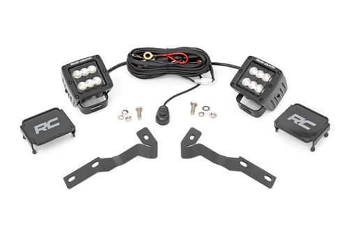 Rough Country - LED Light Kit - Ditch Mount - 2 in. Black Pair - Flood - Toyota Tacoma (16-23) - 71081