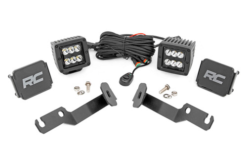 Rough Country - LED Light Kit - Ditch Mount - 2 in. Black Pair - Spot - Toyota Tacoma (05-15) - 71087