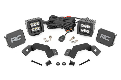 Rough Country - LED Light Kit - Ditch Mount - 2 in. Black Pair - Spot - Toyota Land Cruiser (24-25) - 72112