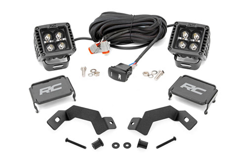 Rough Country - LED Light Kit - Ditch Mount - 2 in. Black Pair - White DRL - Toyota Land Cruiser (24-25) - 72114