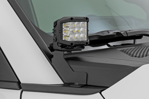 Rough Country - LED Light Kit - Ditch Mount - Black Series Round - 3.5 Inch - Amber DRL - Toyota LandCruiser (2024) - 72117