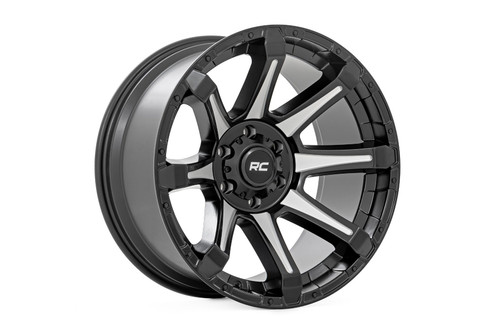 Rough Country - Rough Country 81 Series Wheel/One-Piece/Semi Gloss Black w/machined spokes/20x9/5x150/+18m - 81201805M