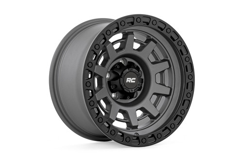 Rough Country - Rough Country 85 Series Wheel/One-Piece/Gunmetal Gray/Black/15x8/5x4.5/-19mm - 85150813