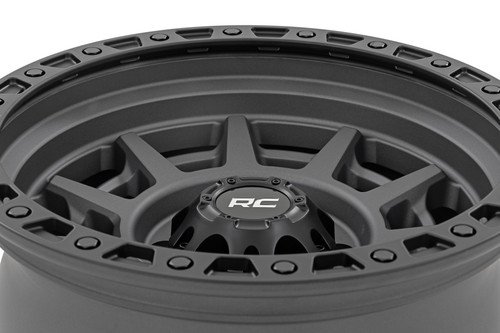 Rough Country - Rough Country 85 Series Wheel/Simulated Beadlock/Gunmetal Gray/Black/17x9/6x5.5/-12mm - 85170912A