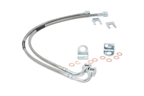 Rough Country - Brake Lines - Stainless - Front - 4-6 Inch Lift - Jeep Wrangler JK/Wrangler Unlimited (07-18) - 89707