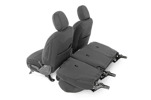 Rough Country - Seat Covers - Front and Rear - Jeep Wrangler Unlimited 4WD (2018-2025) - 91010