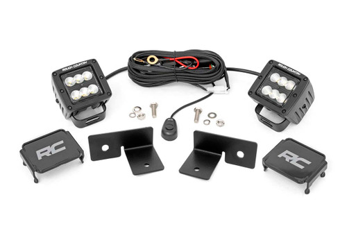 Rough Country - LED Light Kit - Under Bed Mount - 2 in. Black Pair - Spot - Polaris General XP 4 1000 - 93031