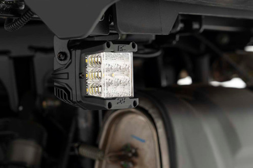 Rough Country - LED Light Kit - Under Bed Mount - 2 in. Chrome Pair - Wide Angle - Polaris General XP 4 1000 - 93032