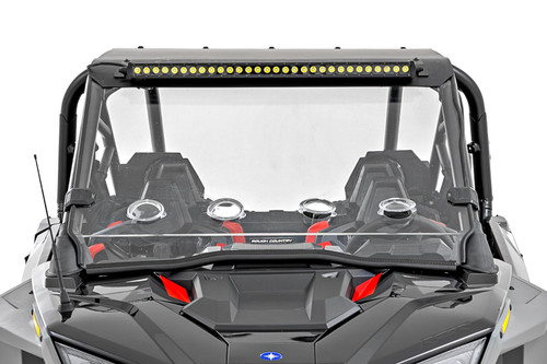 Rough Country - 30 in. Single Row Light Mount - Front - Black Series - White DRL - Polaris RZR Turbo R - 93161