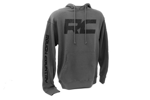 Rough Country - Rough Country Hoodie - RC Topographical Sleeve - Charcoal - XL - 94094XL