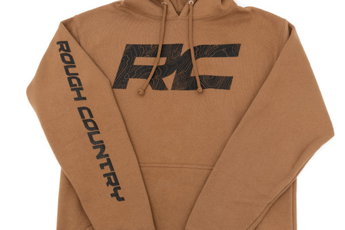 Rough Country - Rough Country Hoodie - RC Topographical Sleeve - Saddle - XL - 94095XL