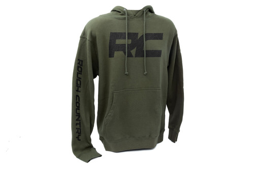 Rough Country - Rough Country Hoodie - RC Topographical Sleeve - Army Green - LG - 94096XL