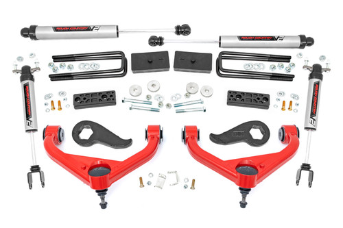 Rough Country - 3 Inch Lift Kit - UCAs - V2 - Chevy/GMC 2500HD/3500HD (20-25) - 95870RED