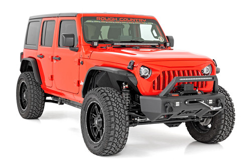 Rough Country - High Clearance LED Flat Fender Flare Kit - UV Treated - Jeep Wrangler JL (18-24) - 99036
