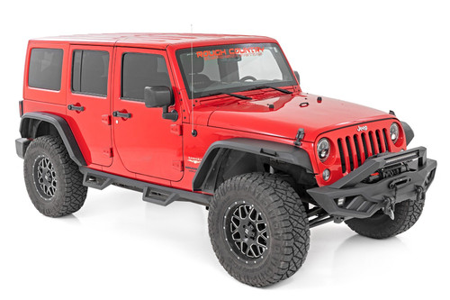 Rough Country - High Clearance LED Flat Fender Flare Kit - UV Treated - Jeep Wrangler JK (07-18) - 99037