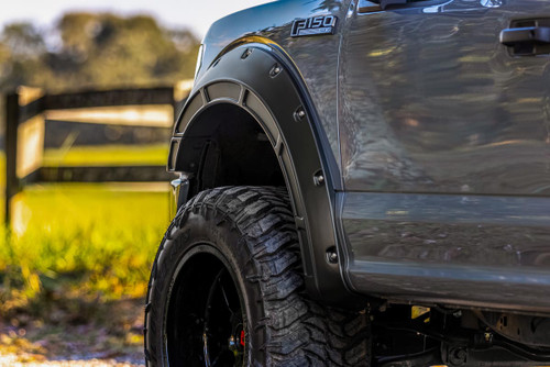 Rough Country - Fender Flares - Defender - UX Ingot Silver Metallic - Ford F-150 (15-20) - A-F11811-UX
