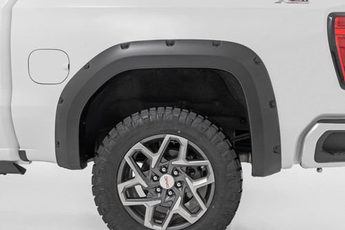 Rough Country - Pocket Fender Flares - G9K Satin Steel - GMC Sierra 1500 2WD/4WD (2019-2025 & Classic) - F-C11950A-G9K