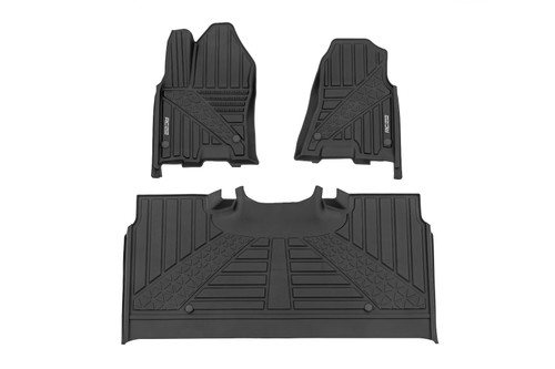 Rough Country - Flex-Fit Floor Mats - FR & RR - Crew - Ram 1500 2WD/4WD (2025) - FF-31432
