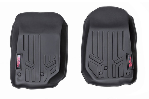 Rough Country - Floor Mats - Front - - Jeep Wrangler JK/Wrangler Unlimited 4WD (2014-2018) - M-6142