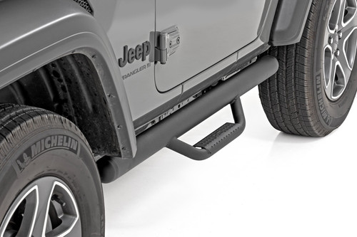 Rough Country - Nerf Steps - Full Length - 2 Door - Jeep Wrangler JL 4WD (2018-2025) - RCJ1846B