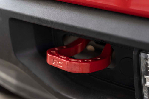 Rough Country - Tow Hooks - Forged - Red - Chevy Silverado 1500 2WD/4WD (2019-2025 & Classic) - RS132