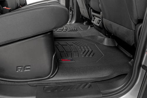 Rough Country - Sure-Fit Floor Mats - FR & RR - FR Over Hump - Crew - Chevy/GMC 1500/2500HD/3500HD (19-25) - SM21613